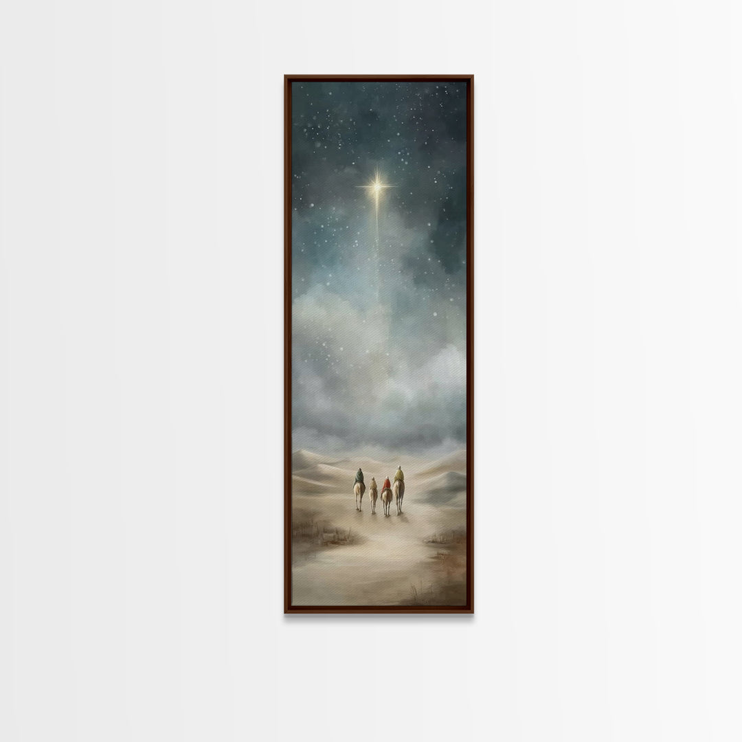Bethlehem Journey – Framed Canvas Print – Skinny Art – Christian Art Print – Christian Wall Art – Christmas Art – Jesus Painting – Christia