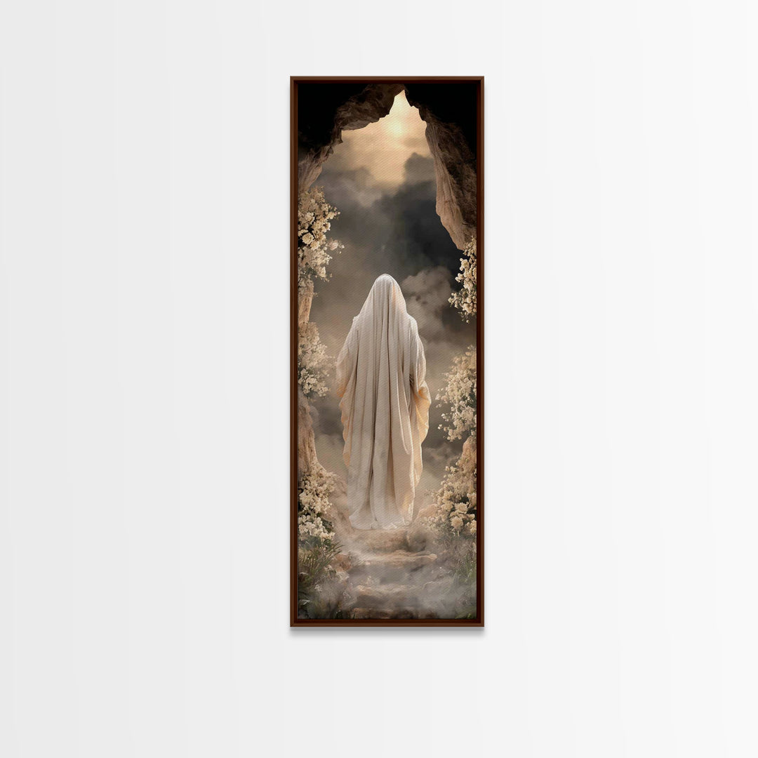 Holy Cave Dawn – Framed Canvas Print – Tall Skinny Art Print – Christian Art – Jesus Painting – Christian Art Canvas – Christian Wall Art –