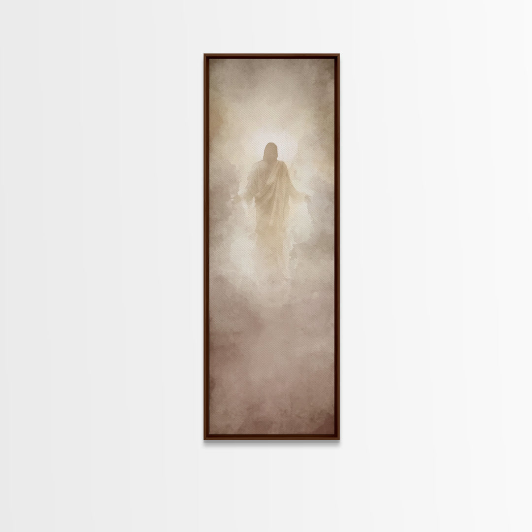 Heavenly Dawn Light – Framed Canvas Print – Tall Narrow Wall Art – Christian Wall Art – Christian Art Canvas – Jesus Painting – Christian A