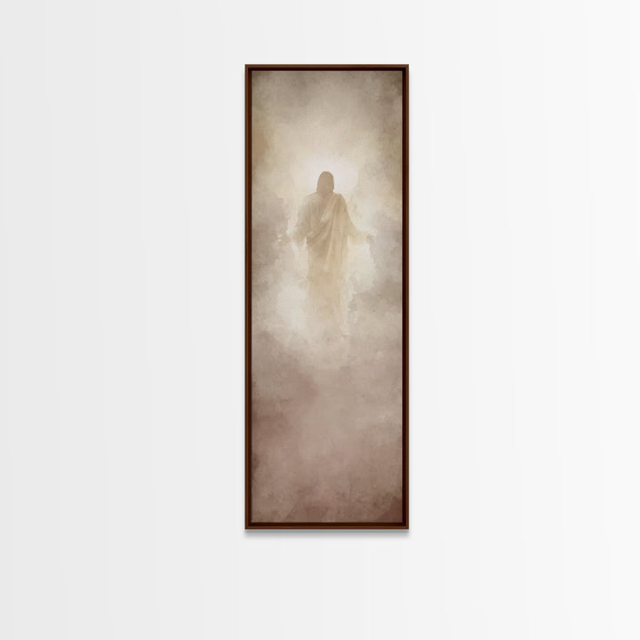 Heavenly Dawn Light – Framed Canvas Print – Tall Narrow Wall Art – Christian Wall Art – Christian Art Canvas – Jesus Painting – Christian A