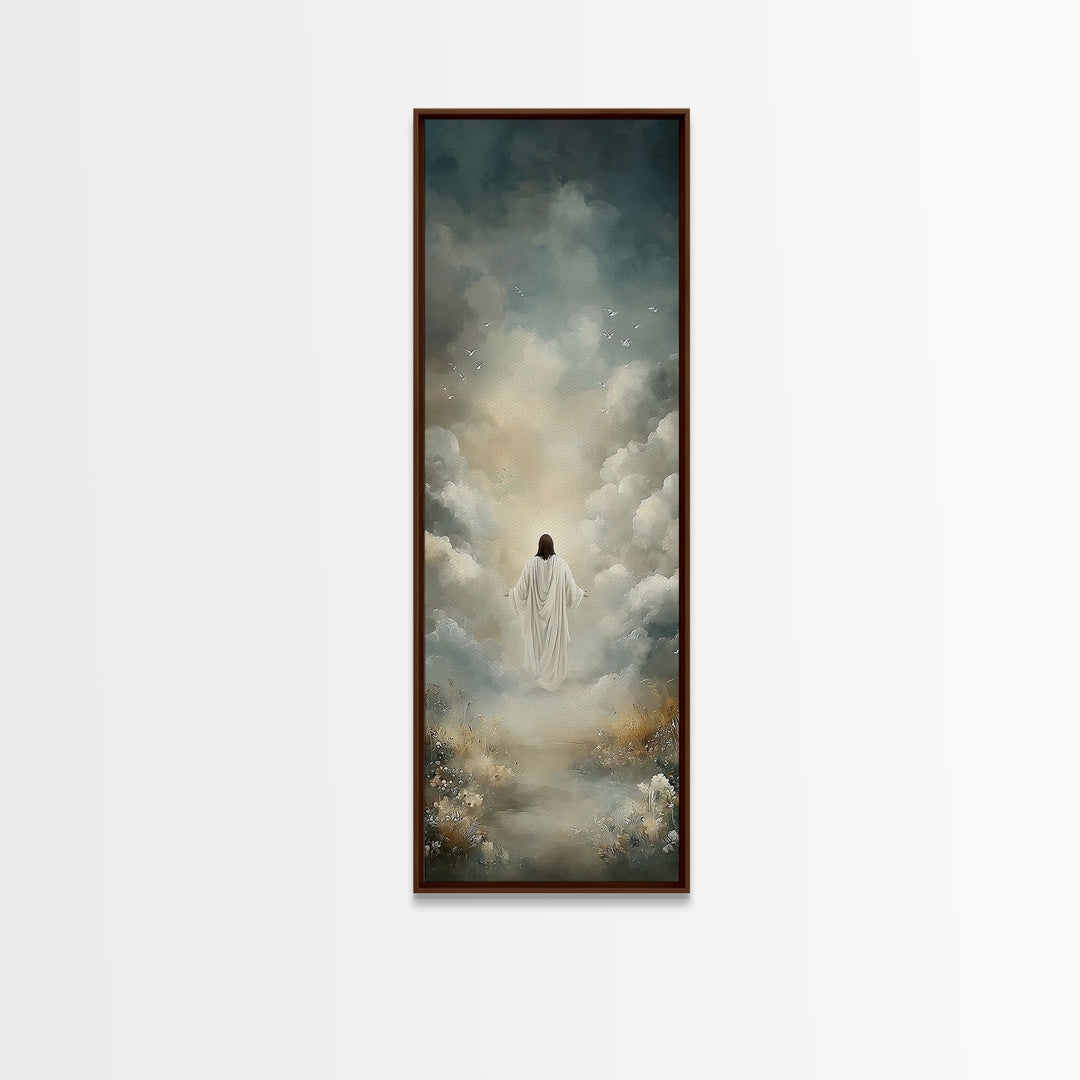 Ascension Of Peace | Framed Canvas Print | Tall Skinny Art Print | Christian Art Canvas | Jesus Painting | Christian Wall Art | Christian A