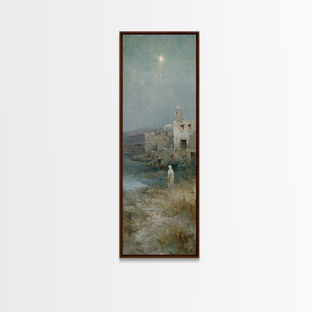 Star Of Salvation | Framed Canvas Print | Skinny Art | Christian Christmas Art | Christian Art Canvas | Christian Art | Christmas Wall Art