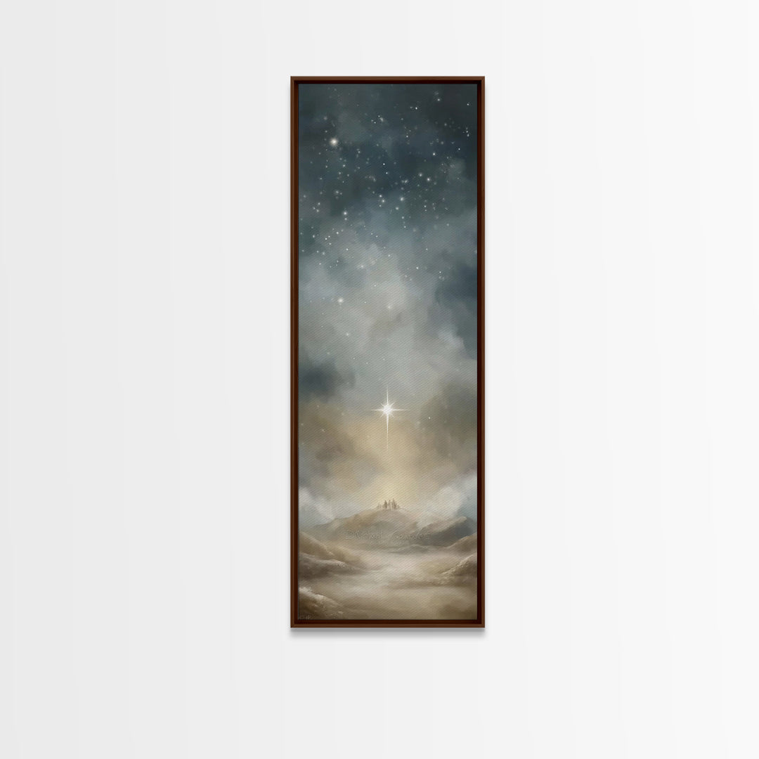 Holy Star Promise – Framed Canvas Print – Tall Skinny Art Print – Christian Art – Christian Art Canvas – Christmas Wall Art – Christian Chr