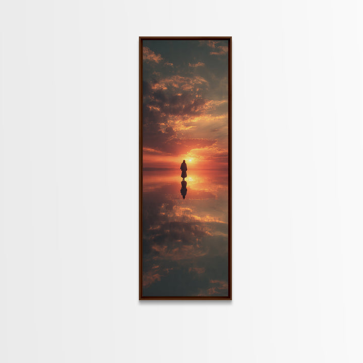 Radiant Evening Hope – Framed Canvas Print – Tall Skinny Art Print – Christian Art Canvas – Christian Wall Art – Jesus Painting – Large Chr