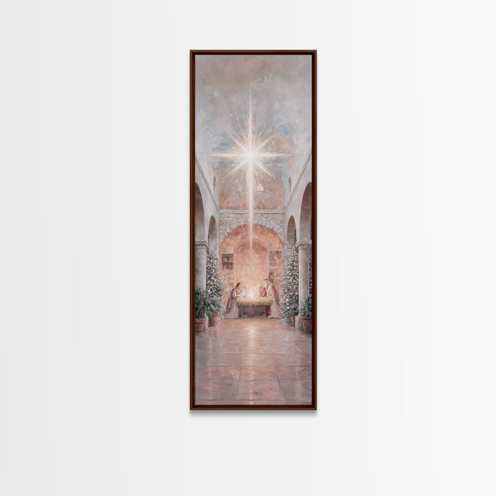 Star of Bethlehem – Framed Canvas Print – Tall Narrow Wall Art – Jesus Painting – Jesus Art – Christian Art Canvas – Christian Christmas Ar