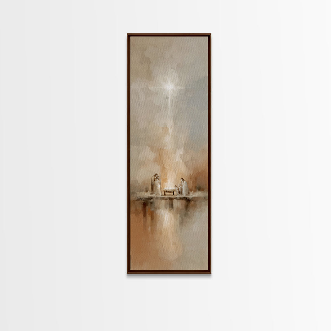 The Guiding Star - Framed Canvas Print - Christian Wall Art - Christmas Art - Christian Art Canvas - Christian Christmas Art - Tall Narrow