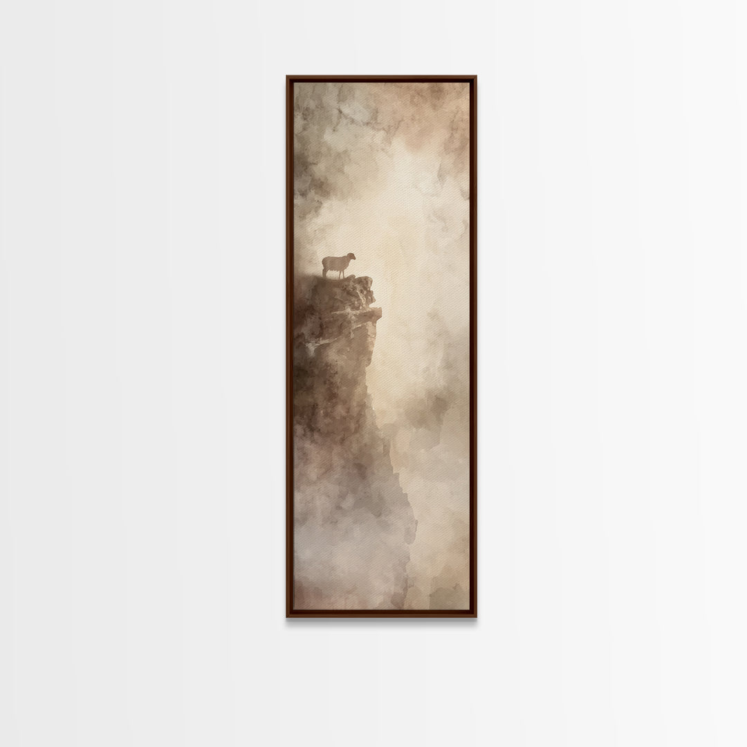 Highland Edge Peace | Framed Canvas Print | Christian Art | Christian Art Canvas | Christian Wall Art | Modern Christian Art | Tall Skinny