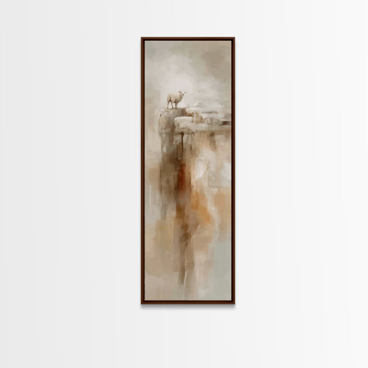 Soft Valley Lamb | Framed Canvas Print | Christian Art Canvas | Subtle Christian Art | Christian Wall Art | Christian Painting | Skinny Art
