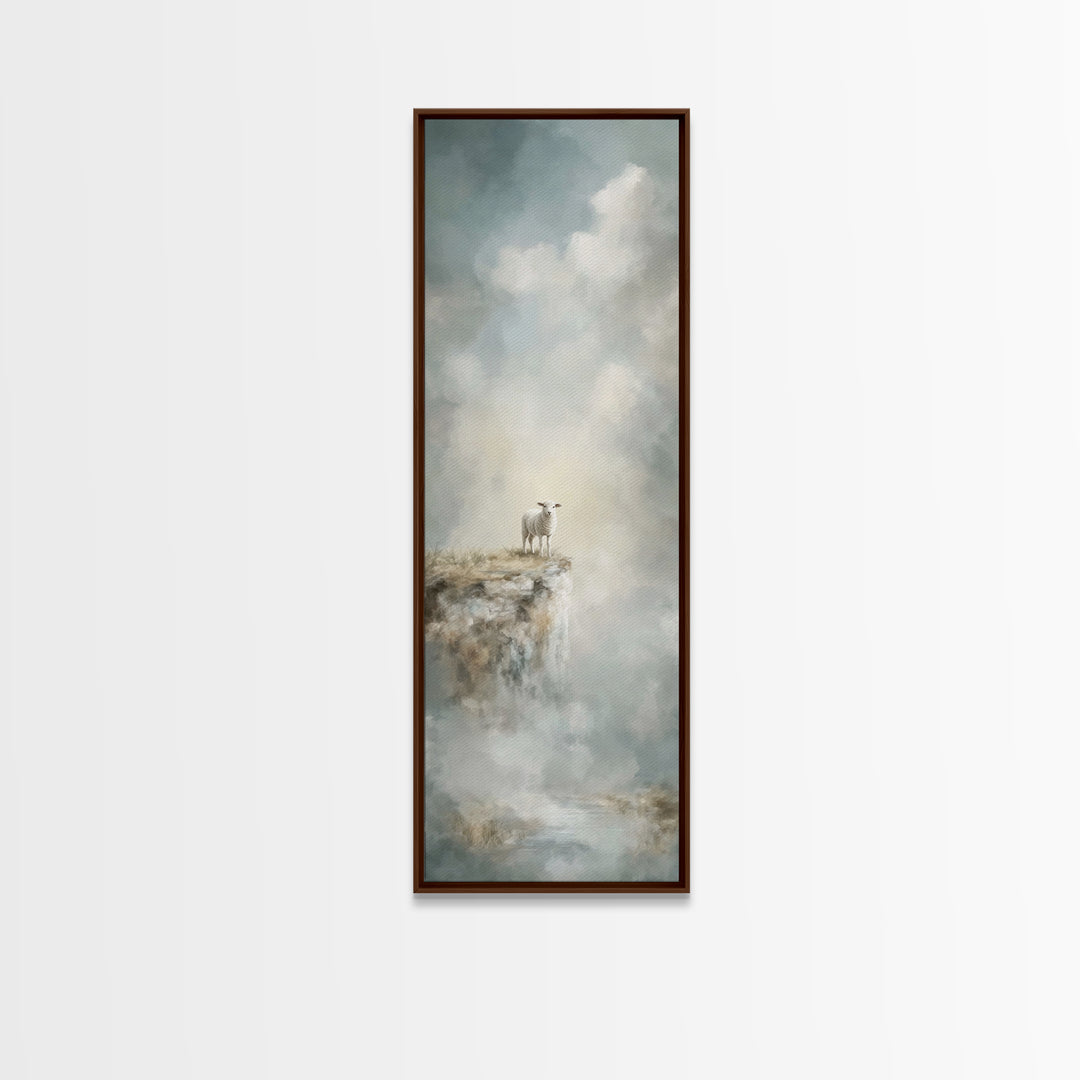 Heaven’s Quiet Watch – Framed Canvas Print – Christian Art – Christian Wall Art – Christian Art Canvas – Modern Christian Art – Tall Narrow