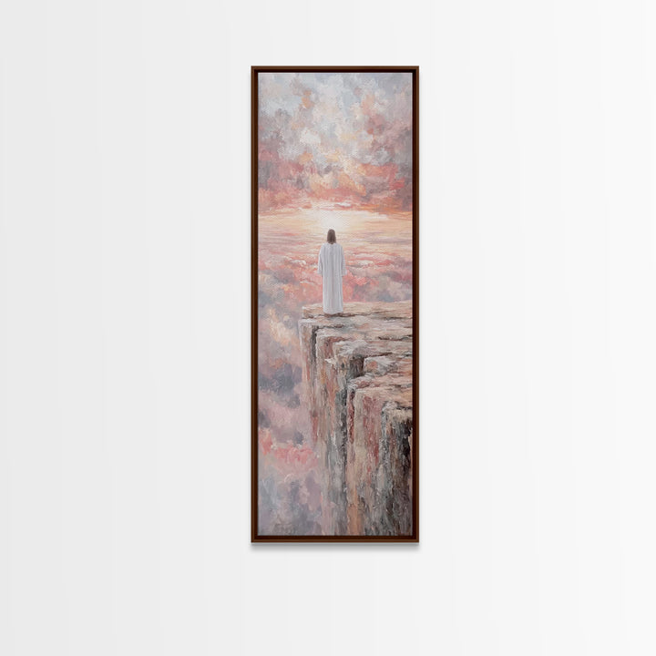 Dawn of Mercy, Framed Canvas Print, Christian Art Canvas, Jesus Painting, Christian Wall Art, Moody Christian Art, Tall Skinny Art Print