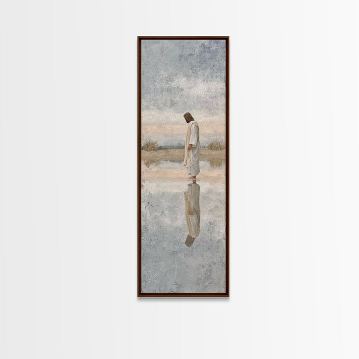 Spirit Of The Mountain – Framed Canvas Print – Tall Narrow Wall Art – Christian Art Canvas – Christian Wall Art – Abstract Christian Art –