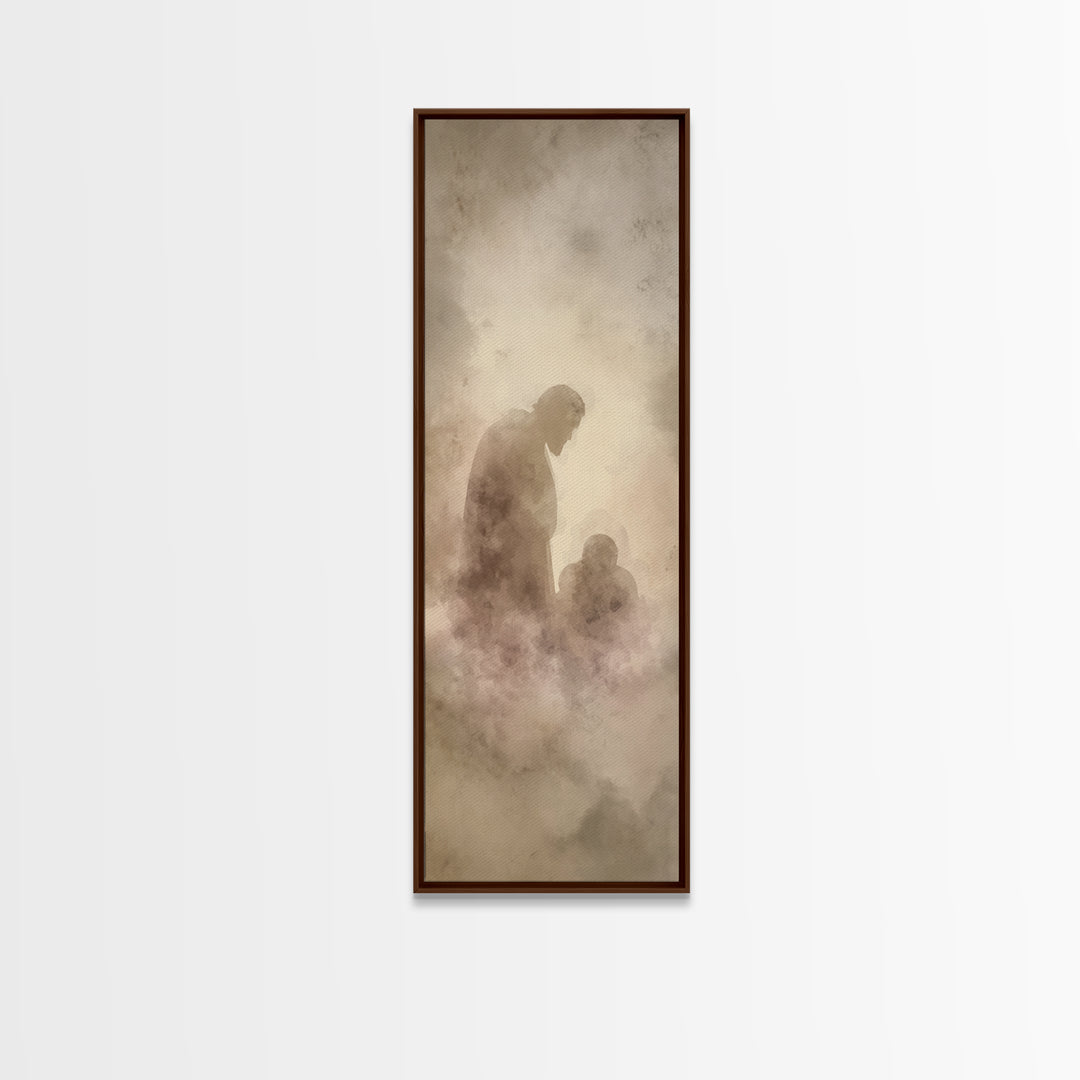 Shadowed Mercy Calm – Framed Canvas Print – Christian Art – Christian Wall Art – Christian Art Canvas – Minimalist Christian Art – Narrow A