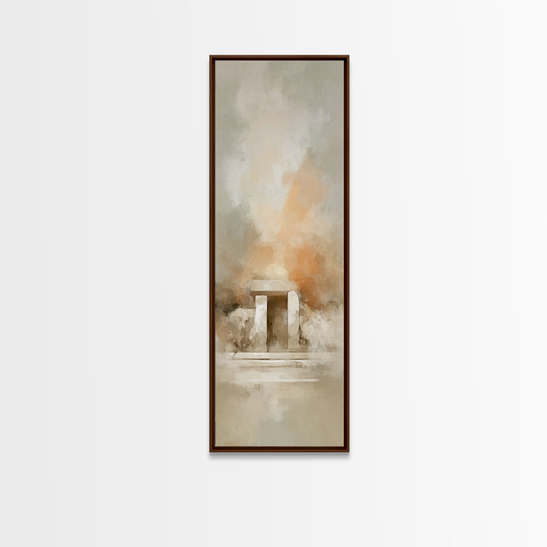 Stone Of Promise – Framed Canvas Print – Christian Wall Art – Tall Narrow Wall Art – Jesus Painting – Christian Art Canvas