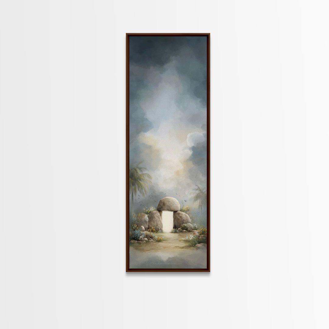Tomb Of Radiance – Framed Canvas Print – Christian Art Canvas – Christian Wall Art – Tall Narrow Wall Art – Jesus Painting