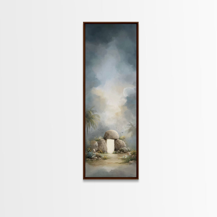 Tomb Of Radiance – Framed Canvas Print – Christian Art Canvas – Christian Wall Art – Tall Narrow Wall Art – Jesus Painting