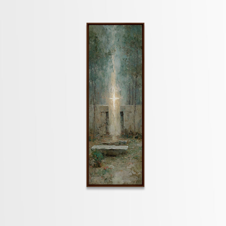 Ascension Glory Sky – Framed Canvas Print – Tall Narrow Wall Art – Jesus Painting – Christian Wall Art – Christian Art Canvas