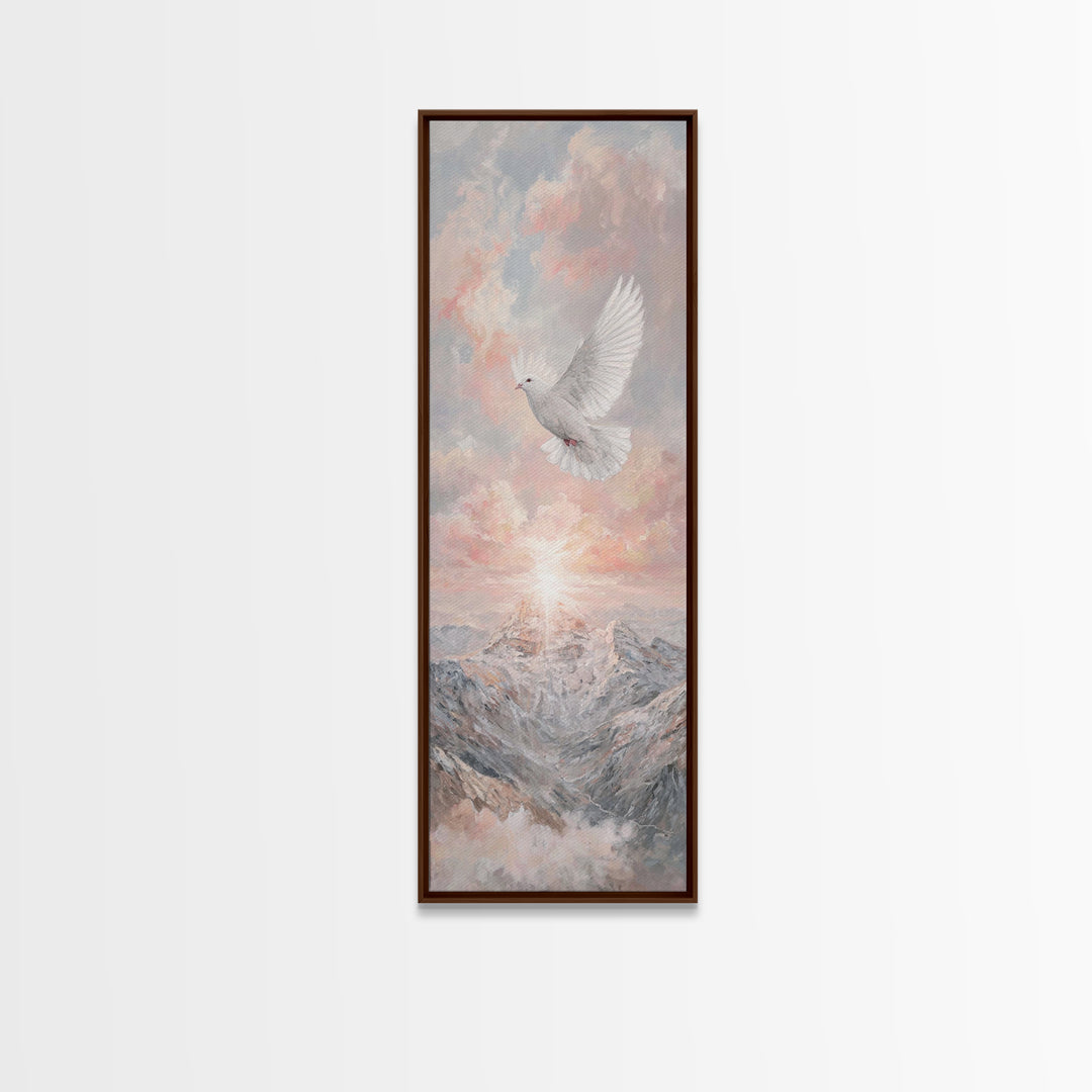 Wings Of Holy Peace – Framed Canvas Print – Skinny Art – Christian Wall Art – Christian Art Canvas – Subtle Christian Art – Modern Christia