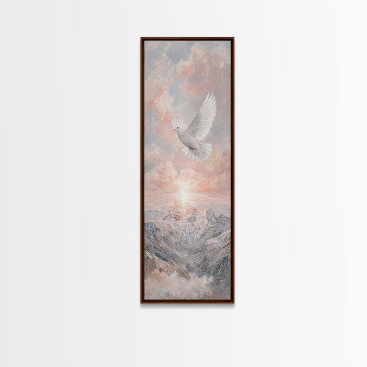 Wings Of Holy Peace – Framed Canvas Print – Skinny Art – Christian Wall Art – Christian Art Canvas – Subtle Christian Art – Modern Christia