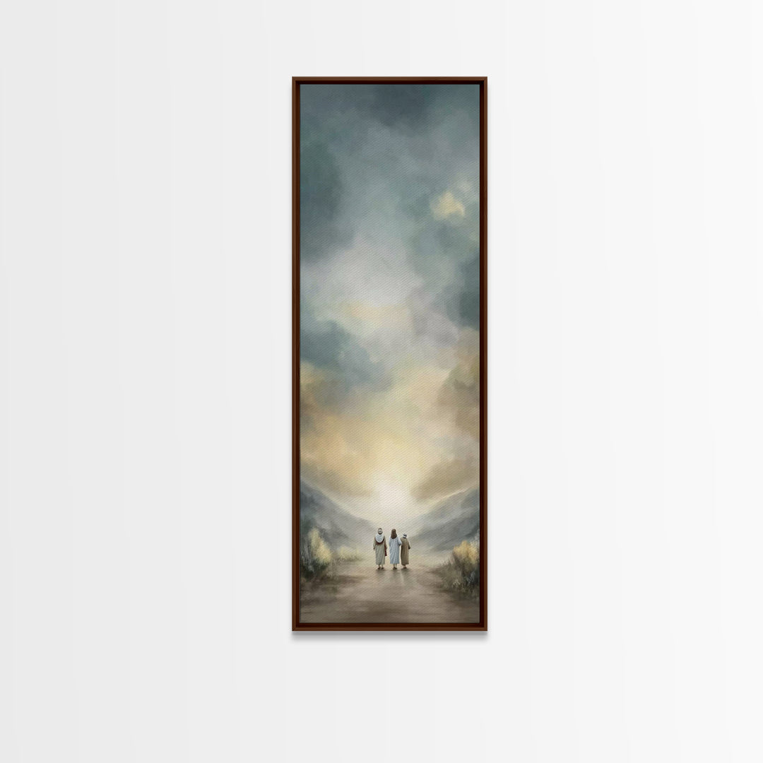 Journey Of Peace – Framed Canvas Print – Christian Wall Art – Christian Art Canvas – Jesus Painting – Tall Narrow Wall Art