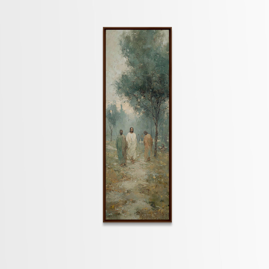Walk Of Grace – Framed Canvas Print – Jesus Painting – Christian Art Canvas – Tall Narrow Wall Art – Christian Wall Art