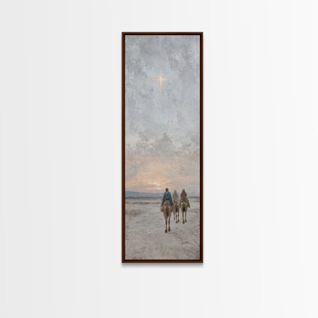 Pilgrims Of Faith – Framed Canvas Print – Christian Art Canvas – Christian Wall Art – Tall Narrow Wall Art – Jesus Painting