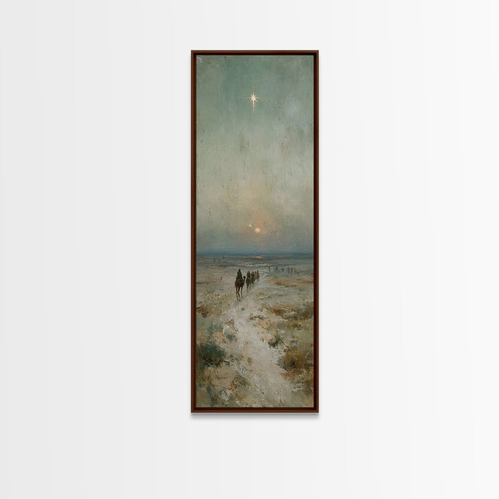 Guiding Star Path – Framed Canvas Print – Jesus Painting – Christian Wall Art – Tall Narrow Wall Art – Christian Art Canvas