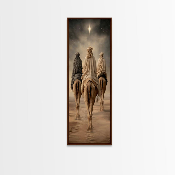 Night Of Wonder – Framed Canvas Print – Tall Narrow Wall Art – Christian Art Canvas – Christian Wall Art – Jesus Painting