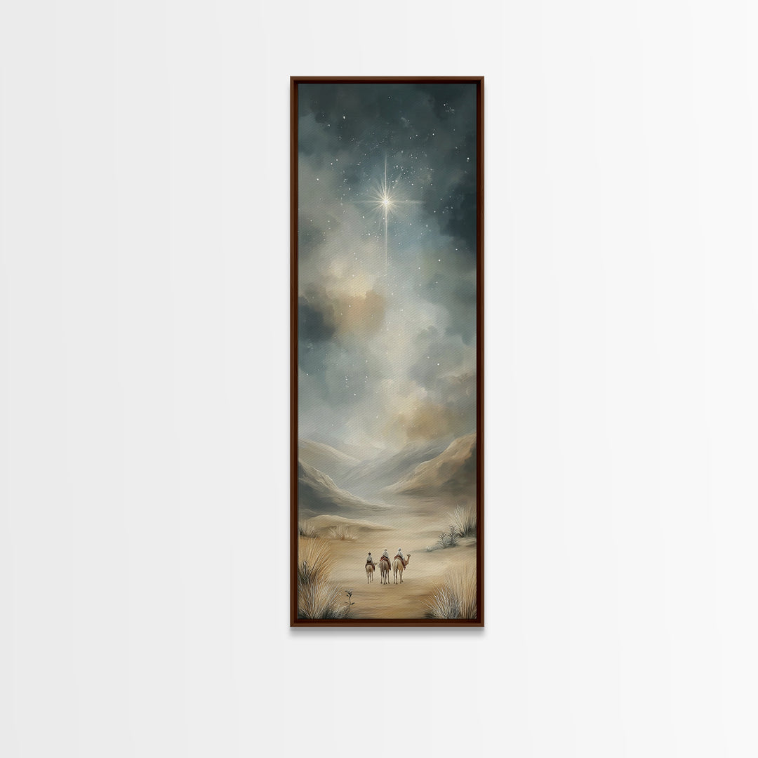 Guiding Star Journey | Framed Canvas Print | Skinny Art | Christian Art Canvas | Christmas Wall Art | Christian Painting
