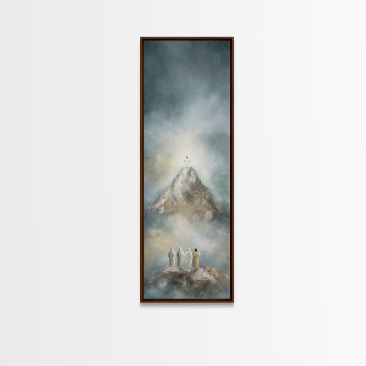 Mountaintop Glory | Framed Canvas Print | Tall Narrow Wall Art | Christian Art | Christian Art Canvas | Jesus Painting