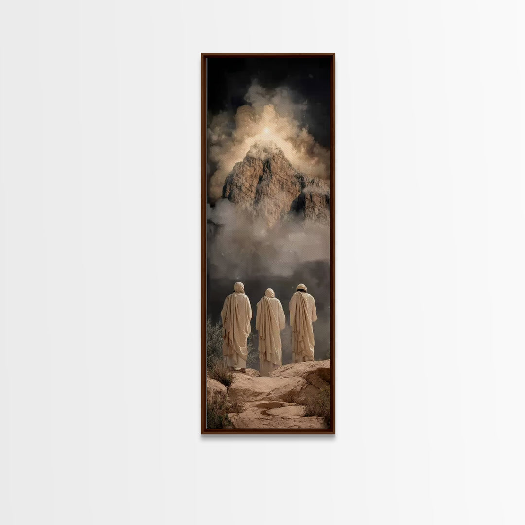 Radiant Mountain | Framed Canvas Print | Narrow Art | Christian Wall Art | Jesus Painting | Christian Art Canvas