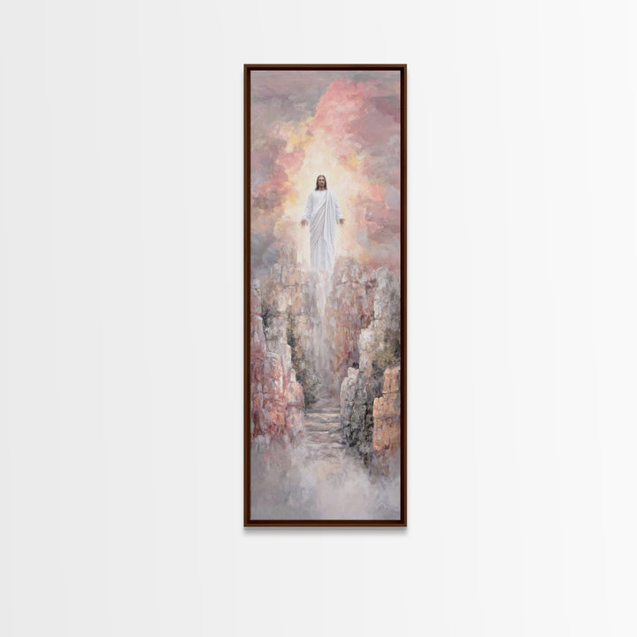 Ascension Light | Framed Canvas Print | Tall Narrow Wall Art | Christian Art Canvas | Jesus Painting | Christian Wall Art