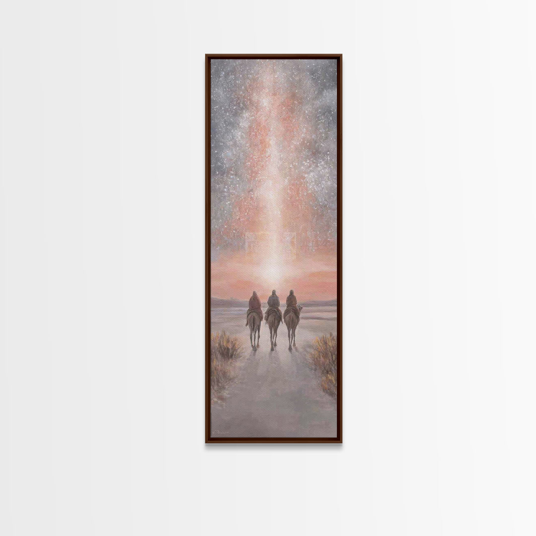 Celestial Caravan | Framed Canvas Print | Tall Skinny Art Print | Christian Wall Art | Christian Art Canvas | Christmas Art