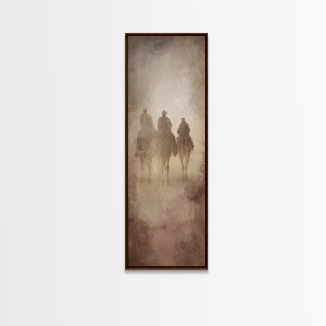 The Midnight Caravan – Framed Canvas Print – Tall Skinny Art Print – Christian Art Canvas – Christian Wall Art – Christmas Art – Christian