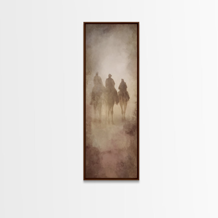 The Midnight Caravan – Framed Canvas Print – Tall Skinny Art Print – Christian Art Canvas – Christian Wall Art – Christmas Art – Christian