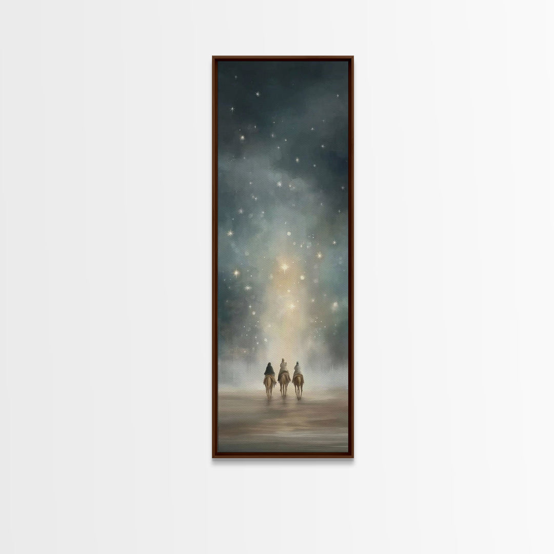 The Starpath Pilgrims – Framed Canvas Print – Tall Skinny Art Print – Christian Wall Art – Christian Art – Christian Art Canvas – Christmas