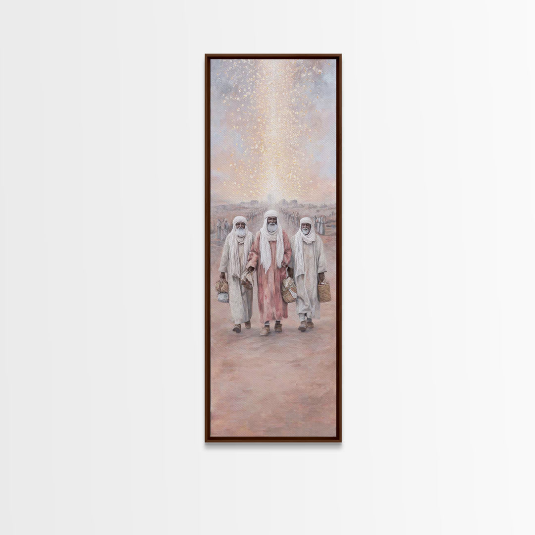 Wisemen’s Ascent – Framed Canvas Print – Christian Art Work – Tall Skinny Art Print – Christian Christmas Art – Christian Wall Art