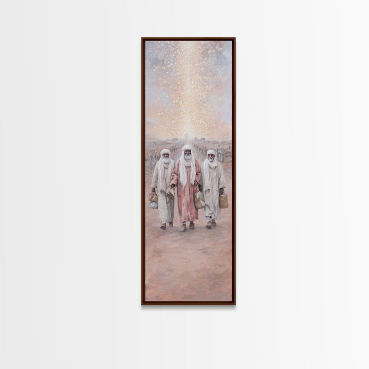 Wisemen’s Ascent – Framed Canvas Print – Christian Art Work – Tall Skinny Art Print – Christian Christmas Art – Christian Wall Art