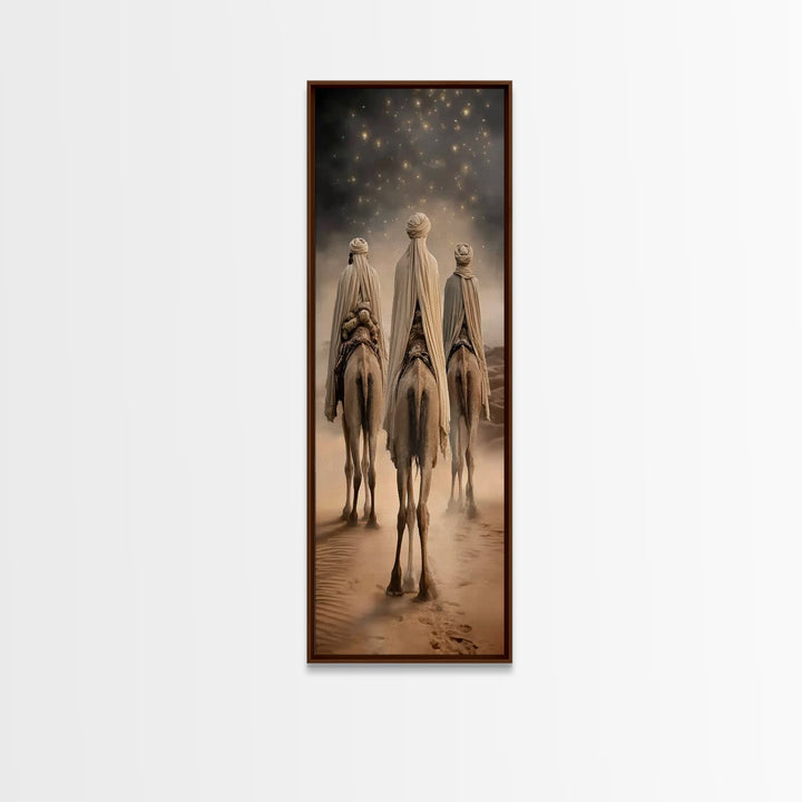 Pilgrims Of Light – Framed Canvas Print – Christian Wall Art – Narrow Art – Christian Art Work – Christian Christmas Art