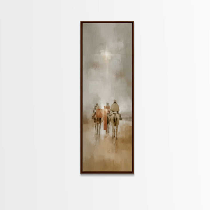 Desert Star Journey – Framed Canvas Print – Christian Wall Art – Tall Narrow Wall Art – Christian Art Canvas – Christmas Art