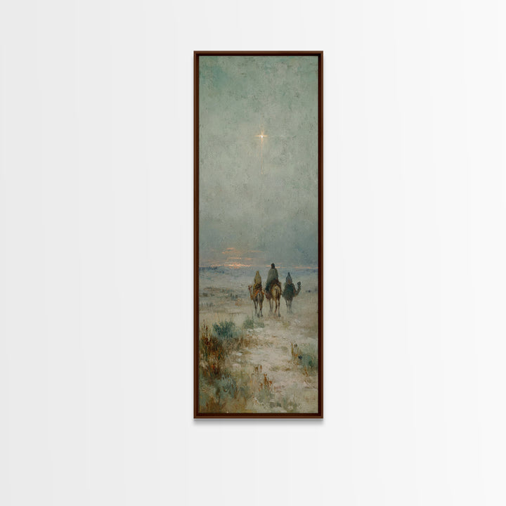 Morning Star Road – Framed Canvas Print – Christian Wall Art – Narrow Art – Christian Christmas Art – Christian Art Work