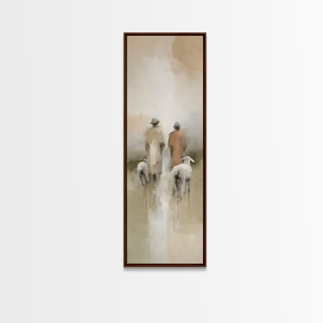 Night Of Promise, Framed Canvas Print, Tall Narrow Wall Art, Christian Christmas Art, Christian Art Work, Jesus Christmas Art, Subtle Chris