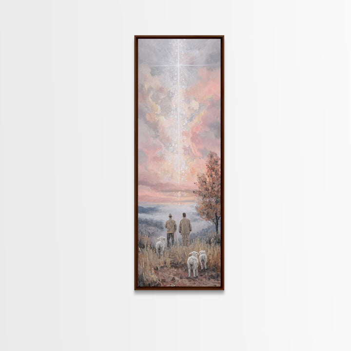 Eternal Dawn Star, Framed Canvas Print, Tall Skinny Art Print, Christian Christmas Art, Christian Art Print, Framed Christian Art, Vintage