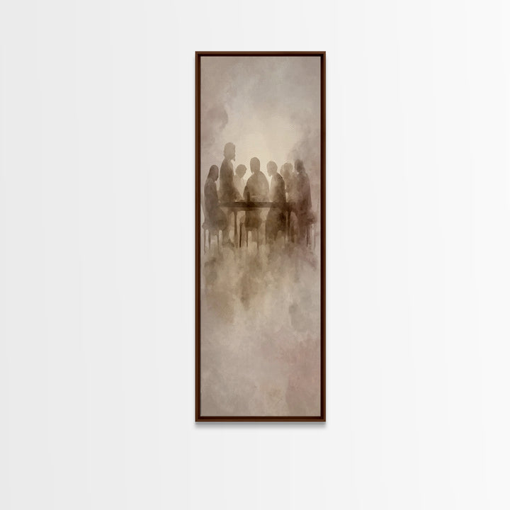 Gathered In Grace – Framed Canvas Print – Christian Wall Art – Christian Art Canvas – Tall Narrow Wall Art – Christian Painting – Subtle Ch