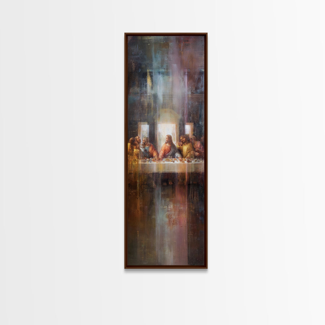 Light Of Communion – Framed Canvas Print – Christian Wall Art – Christian Art Print – Narrow Art – Christian Painting – Modern Christian Ar