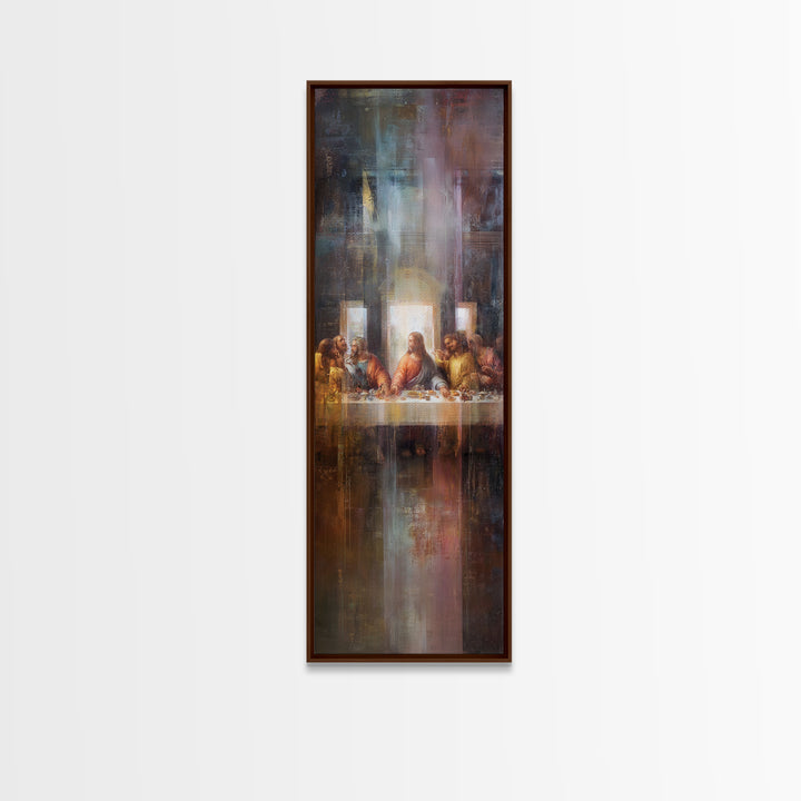 Light Of Communion – Framed Canvas Print – Christian Wall Art – Christian Art Print – Narrow Art – Christian Painting – Modern Christian Ar