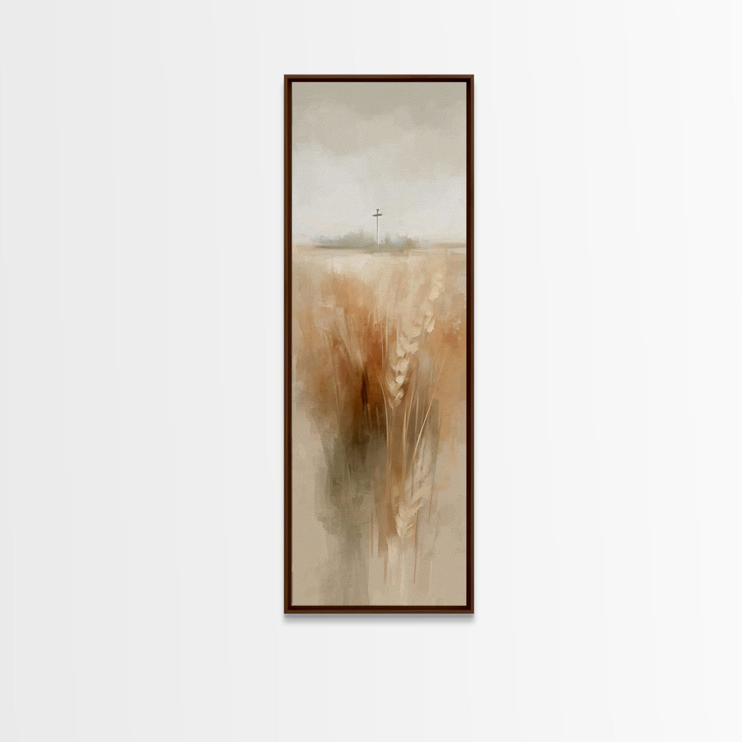 Field Of Promise – Framed Canvas Print – Christian Wall Art – Christian Art Canvas – Narrow Art – Christian Painting – Modern Christian Art