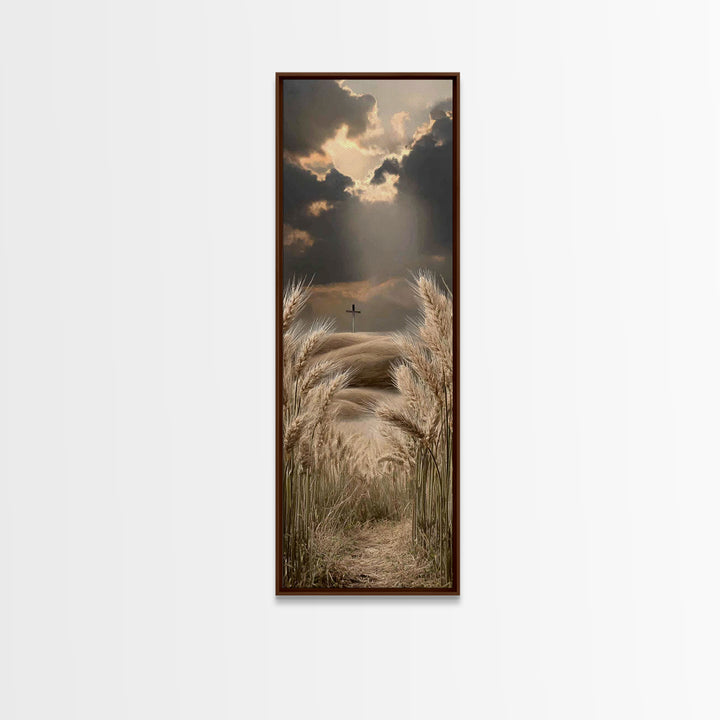 Harvest Of Faith – Framed Canvas Print – Christian Wall Art – Christian Art Print – Tall Narrow Wall Art – Christian Painting – Moody Chris