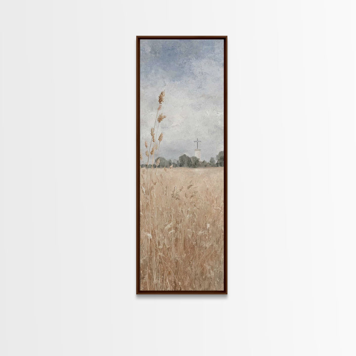 Meadow Of Mercy – Framed Canvas Print – Christian Art Print – Christian Wall Art – Tall Skinny Art Print – Christian Art Canvas – Christian