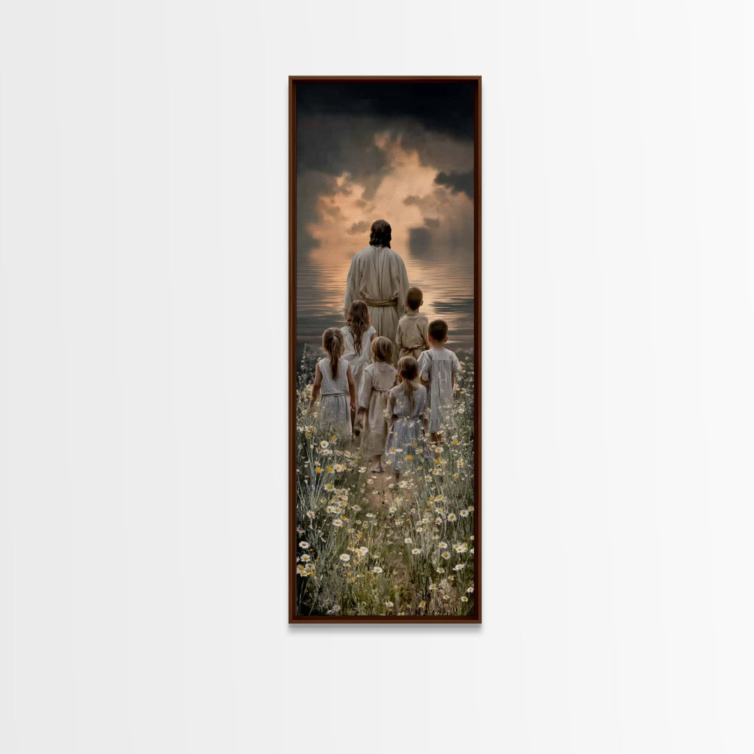 Pathway Of Mercy – Framed Canvas Print – Tall Skinny Art Print – Christian Art Print – Christian Wall Art – Jesus Painting – Subtle Christi