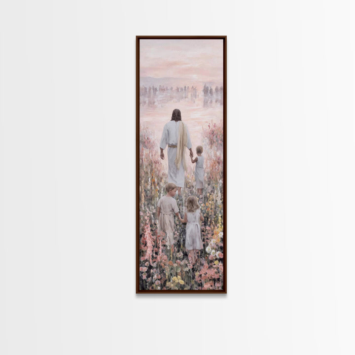 Morning Grace Bloom – Framed Canvas Print – Narrow Art – Christian Wall Art – Christian Art Print – Jesus Painting – Unique Christian Art –